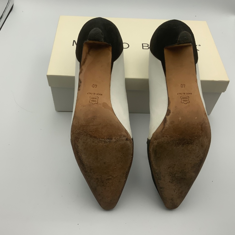 Manolo Blahnik Black and Silver Heels - Picture 6 of 8